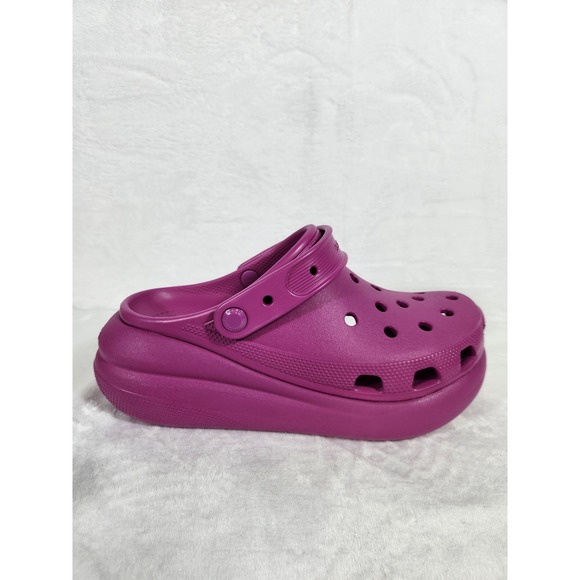 Crocs Classic Crush Women's Size 9 Pink Fuchsia Platform Clog Men's 7 Like New - Picture 11 of 14